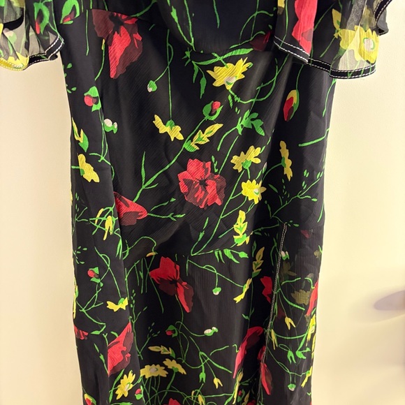 Jason Wu Grey Off-Shoulder Floral-Print 100% Silk Chiffon Dress MSRP $595 Sz 10 - Picture 7 of 16